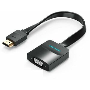 Vention Flat HDMI to VGA Converter with Female Micro USB and Audio Port, 0, 15 m, fekete kép