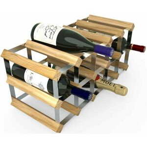 RTA bortartó állvány 15 borosüvegnek, világos tölgyfa - horganyzott acél / lapra szerelve kép