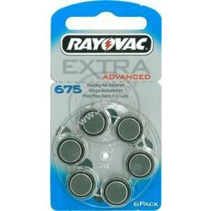 Rayovac Extra Advanced hallókészülék elem típus 675 6db/csom. kép