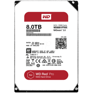 WESTERN DIGITAL 3.5 HDD SATA-III 8TB 7200rpm 128MB Cache (WD8001FFWX) RED Pro kép