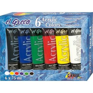 KREUL "EL GRECO" akril festékkészlet, 6 szín, 75 ml-es tubusban kép