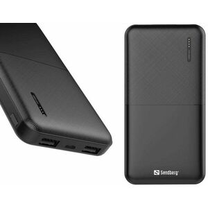Sandberg Saver Powerbank 10000 mAh, 2x USB-A, fekete kép