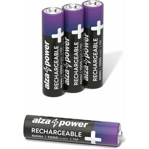 AlzaPower Rechargeable HR03 (AAA) 1000 mAh 4 darab környezetbarát dobozban kép