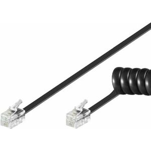 PremiumCord Spirál telefonkagyló kábel RJ-14 4 eres 2 m - fekete kép
