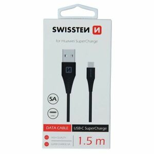 Swissten adatkábel USB-C 1 m fekete kép