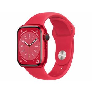 Apple Watch Series 8 GPS 41 mm (MNP73CM/A) (PRODUCT)RED alumíniumtok, (PRODUCT)RED sportszíj kép