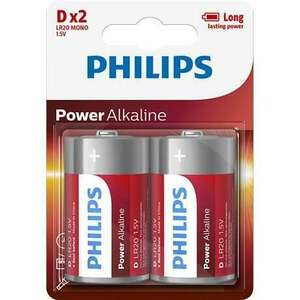 Philips Elem power alkali d 2-bliszter LR20P2B/10 kép