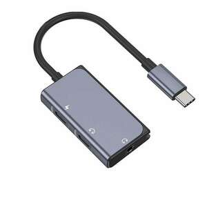 WiWU USB-C/ 2XUSB-C - 3, 5mm jack átalakító adapter LT02Pro - Szürke kép