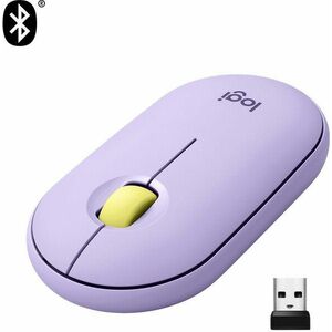 Logitech Pebble M350 Wireless Mouse, Lavender & Lemonade kép