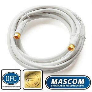 Mascom koaxiális kábel 7676-030W, F csatlakozó 3m kép