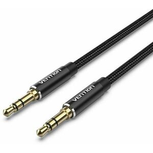 Vention Cotton Braided 3, 5 mm Male to Male Audio Cable 0, 5 m Black Aluminum Alloy Type kép