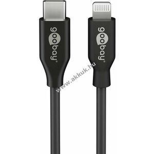 Goobay USB C 2.0 és Apple Lightning töltő- és adatkábel 2m fekete kép
