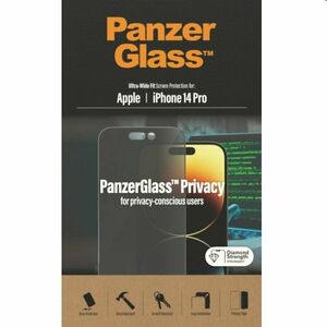Védőüveg PanzerGlass UWF Privacy AB for Apple iPhone 14 Pro, fekete kép