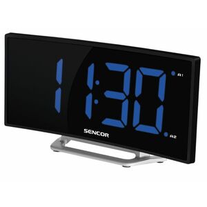 Sencor SDC 120 hajlított dgitális ébresztő óra (35044979) fekete-ezüst kép