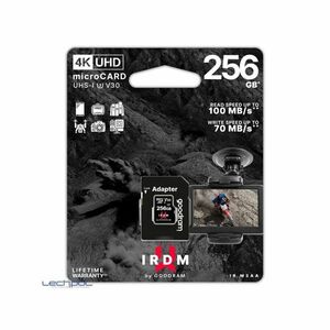 GOODRAM 256GB MicroSDXC UHS-I U3 V30 Memóriakártya + Adapter (IR-M3AA-2560R12) kép