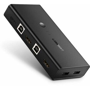 Ugreen 2 In 1 Out HDMI + USB-B + USB-A KVM Switch Black kép