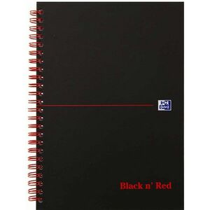 OXFORD Black n' Red Notebook A5, kockás - 70 lap kép