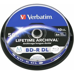 VERBATIM M-DISC BD-R DL 50GB, 6x, printable, spindle 10 ks kép