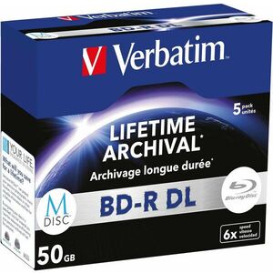VERBATIM M-DISC BD-R DL 50GB, 6x, jewel case 5 ks kép
