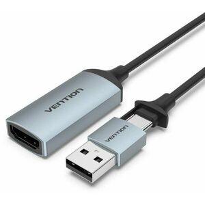 Vention HDMI Female to USB-C / USB-A Male Video Capture Card 0.1M Gray kép