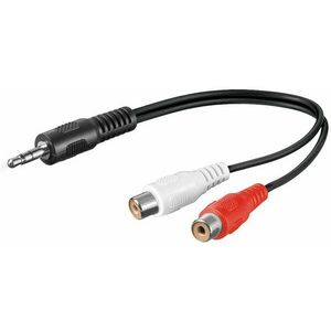 PremiumCord Jack kábel (3, 5mm-2xCINCH M/F 0.2m) kép