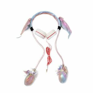 Világító fejhallgató mozgatható szárnyakkal (16083) - rózsaszín kép