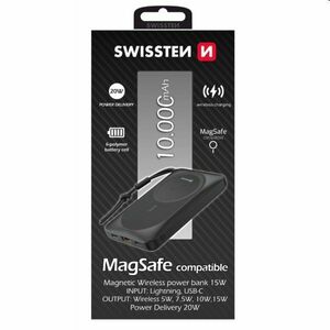 Swissten Powerbank MagSafe 10 000 mAh, fekete kép
