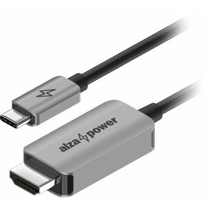 AlzaPower Alucore USB-C (M) - HDMI 2.1 8K 60Hz (M) 3m ezüst kép