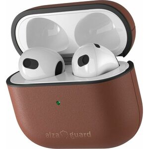 AlzaGuard Genuine Leather Case AirPods 2021 fülhallgatóhoz, barna kép