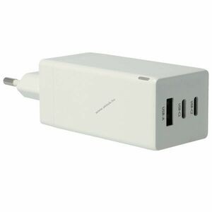 Hálózati USB-C Power Delivery PD PPS töltő / adapter 3 portos (2db USB-C, 1db USB-A) 65W GaN fehér kép