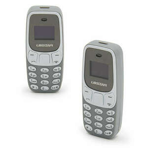 Dual SIM-es, mini telefon - szürke kép