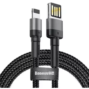 Kábel Lightning USB cable (reversible) Baseus Cafule 2.4A 1m (gray-black) kép