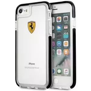Tok Ferrari - Shockproof Hard Case Apple iPhone 7/8 - Transparent/Black (FEGLHCP7BK) kép