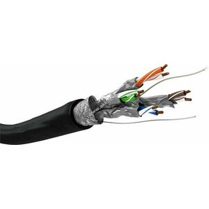 CAT 6A kültéri hálózati kábel S/FTP, fekete, 100m kép