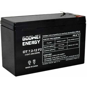 GOOWEI ENERGY Karbantartásmentes ólom-sav akkumulátor OT7.2-12L, 12V, 7, 2Ah kép