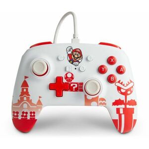 PowerA Enhanced Wired Controller for Nintendo Switch - Mario Red/White kép