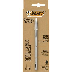 BIC ECO Cristal 1 mm, fekete + 2 db betét kép