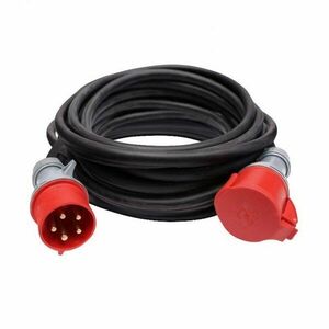 Solight hosszabbító kábel - aljzat, 15 m, 400 V / 32 A, fekete, gumi kábel H05RR-F 5G 2, 5 mm2 kép