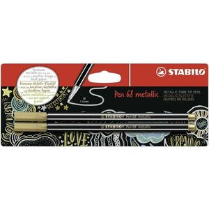 STABILO Pen 68 metallic 2 db arany bliszterben kép