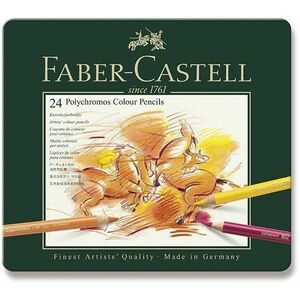 Faber-Castell Polychromos zsírkréták bádogdobozban, 24 szín kép