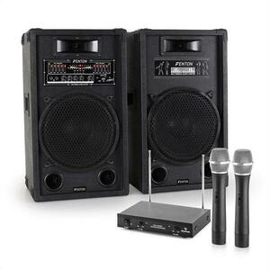Electronic-Star STAR-12 karaoke szett, hangfalak, drótnélküli mikrofon 1200W kép