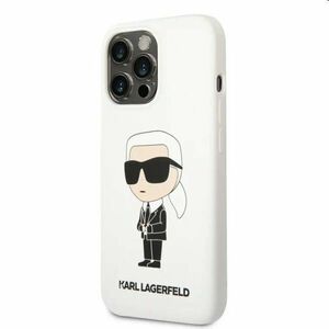 Hátlapi tok Karl Lagerfeld Liquid Silicone Ikonik NFT for Apple iPhone 13 Pro, fehér kép