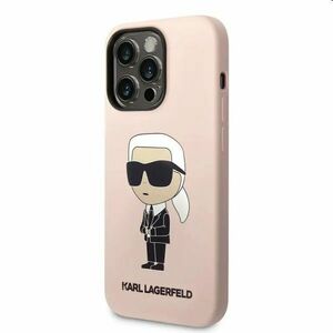 Hátlapi tok Karl Lagerfeld Liquid Silicone Ikonik NFT for Apple iPhone 14 Pro Max, rózsaszín kép