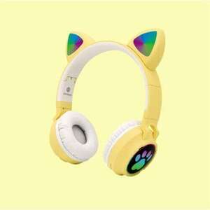 Cat Vezeték Nélküli Világító Fejhallgató Bluetooth 5.0 Sárga kép