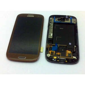 Samsung I9305 Galaxy S3 LTE barna GYÁRI LCD + érintőpanel kerettel kép