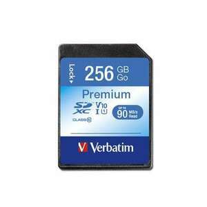 VERBATIM Memóriakártya, SDXC, 256GB, CL10/U1, 90/10 MB/s, VERBATI... kép