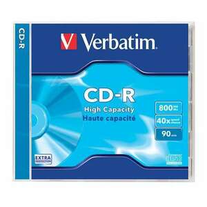VERBATIM CD-R lemez, 800MB, 90min, 40x, 1 db, normál tok, VERBATIM kép