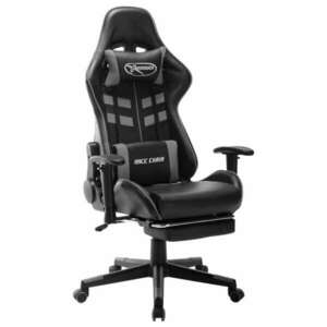 vidaXL műbőr Gamer szék lábtartóval - fekete-szürke kép