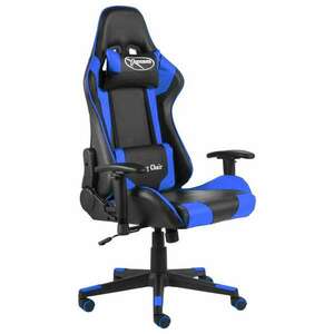 vidaXL műbőr PVC forgó Gamer szék - fekete-kék kép