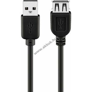 USB 2.0 hosszabító kábel, fekete, 30cm kép